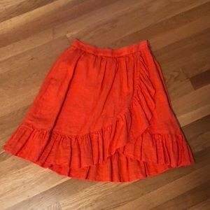 J.Crew linen ruffle skirt